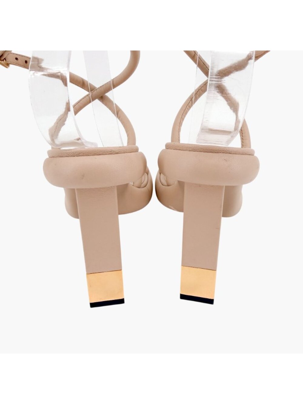 Fendi Baguette Ankle Strap Sandals Size 40.5 US 10.5 Heels Beige Leather - Picture 5 of 15